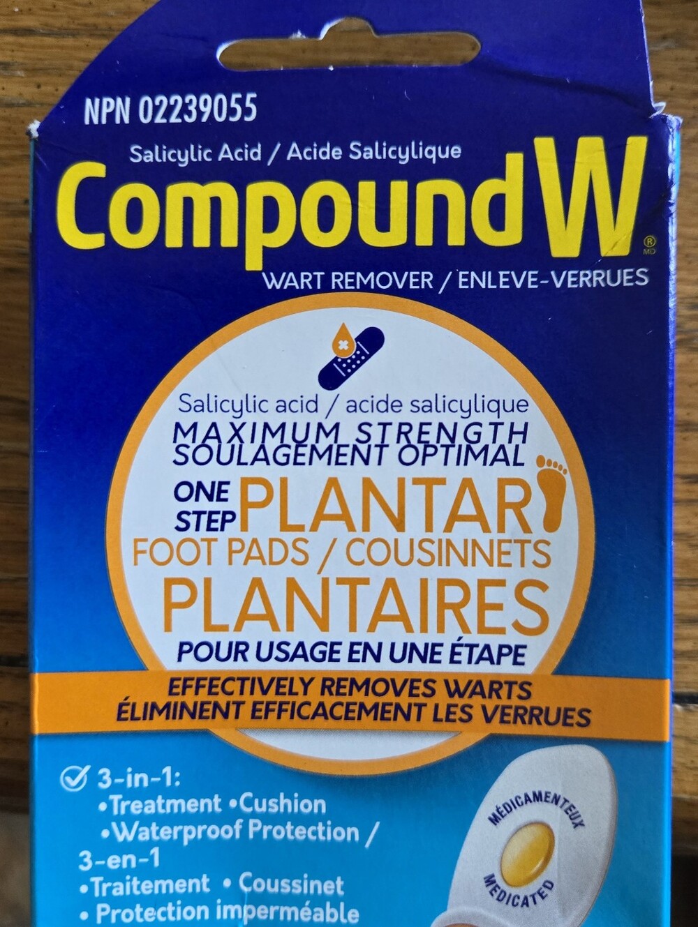 Compound W One Step Medicated Plantar Wart Removal Foot Pads
